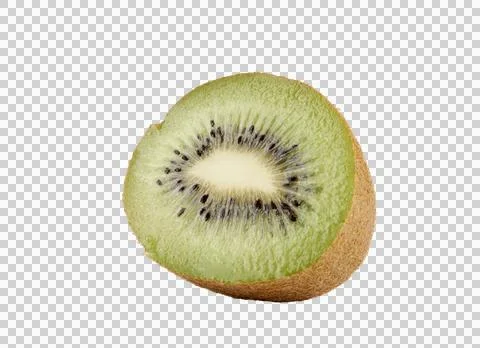 Kiwi cut in half on white Stock Photos
