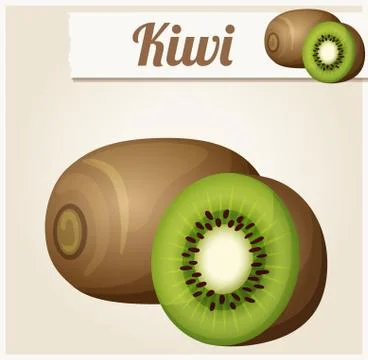 Kiwi. Detailed Vector Icon 库存插图