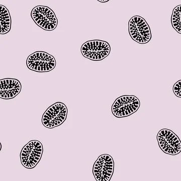 Kiwi dried fruit glyph vector seamless pattern Stock Illustration