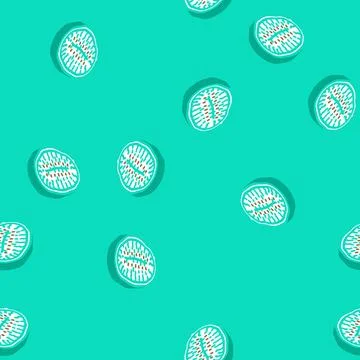Kiwi dried fruit isometric icon seamless pattern Stock Illustration