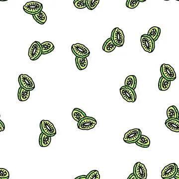 Kiwi dried fruit vector seamless pattern イラスト素材