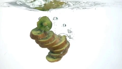 Kiwi falling into the water in slow motion Stock Footage 84019187