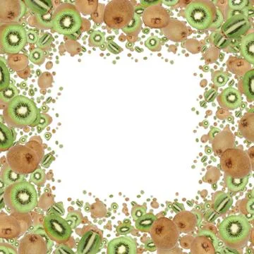 Kiwi frame (on white) Stock Illustration