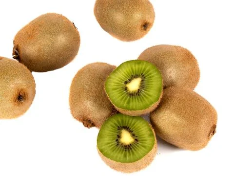 Kiwi fruit and kiwi fruit slices Stock Photos
