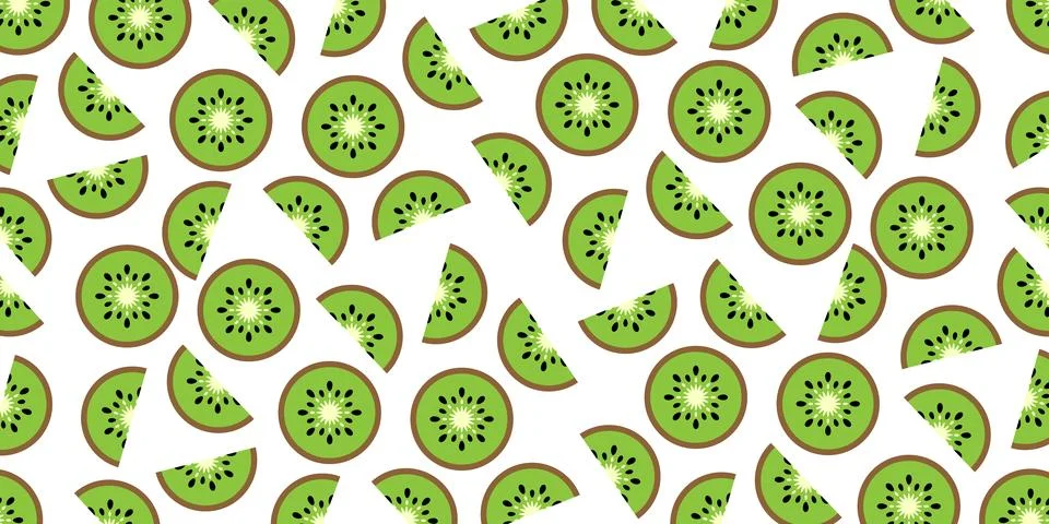 Kiwi fruit backdrop. Kiwi pattern illustration for design. Healthy lifestyle Stock Illustration