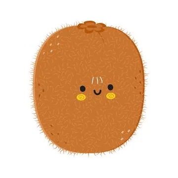 Kiwi fruit character. Vector hand drawn cartoon kawaii character illustrati.. Stock Illustration