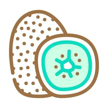 Kiwi fruit color icon vector illustration Stock Illustration
