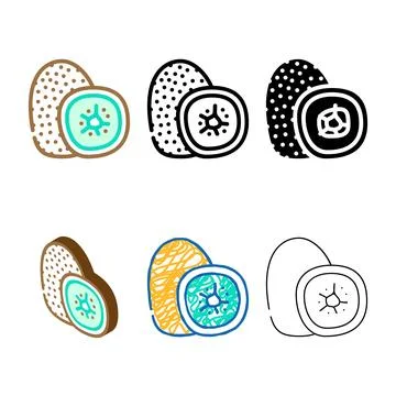Kiwi fruit color icon vector edition Stock Illustration