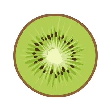 The kiwi fruit element is isolated on a white background. Stock Illustration