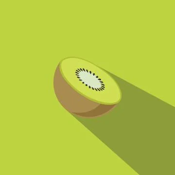 Kiwi Fruit Flat Design Vector Illustration Stock Illustration
