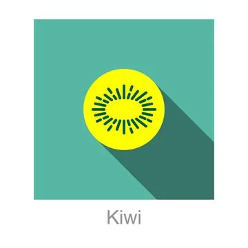 Kiwi fruit flat icon, vector illustration Ilustração Stock