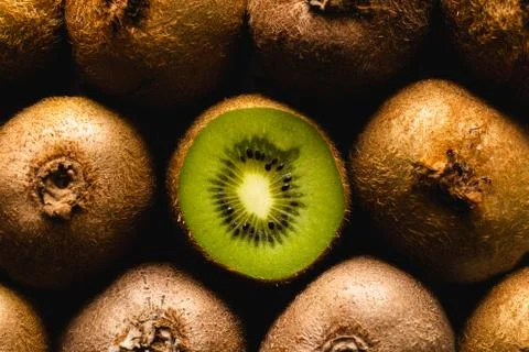 Kiwi Fruit flatlay background Stock Photos