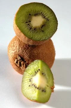 Kiwi fruit on a gray background Stock Photos
