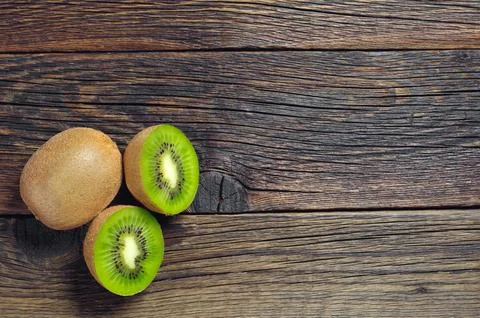 Kiwi fruit with half Stock Photos
