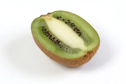 Kiwi fruit half on white background Stock Photos
