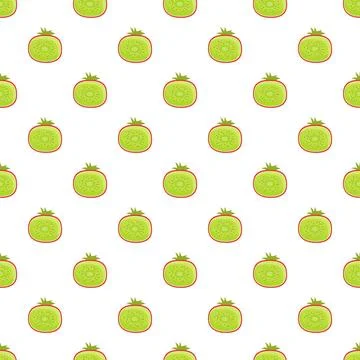 Kiwi fruit halves forming a seamless pattern background Stock Illustration