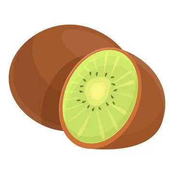 Kiwi fruit icon cartoon vector. Green fruit Stock Illustration