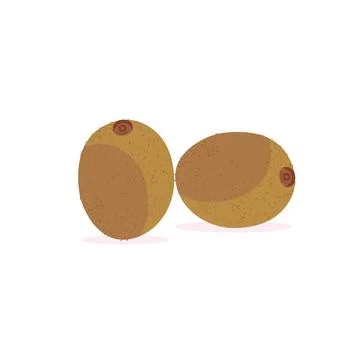 Kiwi Fruit Icon Set Vector Design. Ripe whole kiwi fruit and half kiwi fruit Stock Illustration