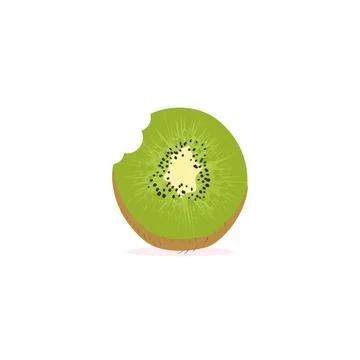 Kiwi Fruit Icon Set Vector Design. Ripe whole kiwi fruit and half kiwi fruit Stock Illustration