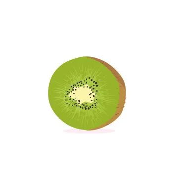 Kiwi Fruit Icon Set Vector Design. Ripe whole kiwi fruit and half kiwi fruit Stock Illustration