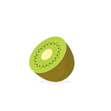 Kiwi Fruit Icon Set Vector Design. Ripe whole kiwi fruit and half kiwi fruit Stock Illustration