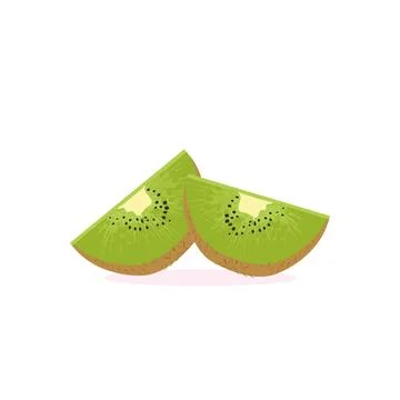 Kiwi Fruit Icon Set Vector Design. Ripe whole kiwi fruit and half kiwi fruit Stock Illustration