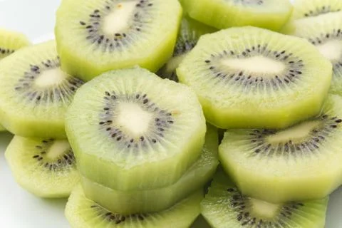 Kiwi fruit isolated on white background Stock Photos