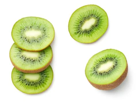 Kiwi Fruit Isolated on White Background Stock Photos
