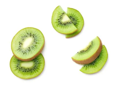 Kiwi Fruit Isolated on White Background Stock Photos