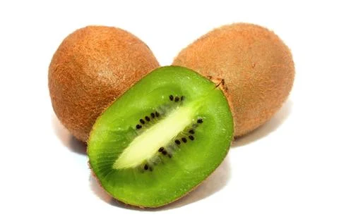 Kiwi fruit isolated on a white background Stock Photos