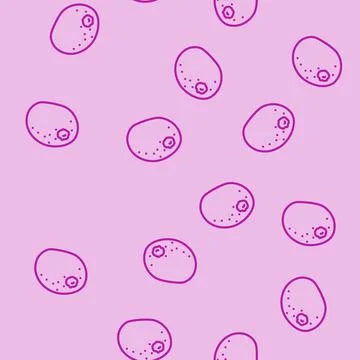 Kiwi fruit line vector seamless pattern Stock Illustration
