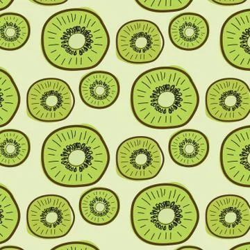 Kiwi Fruit Pattern Background. Vector Illustration. Stock Illustration