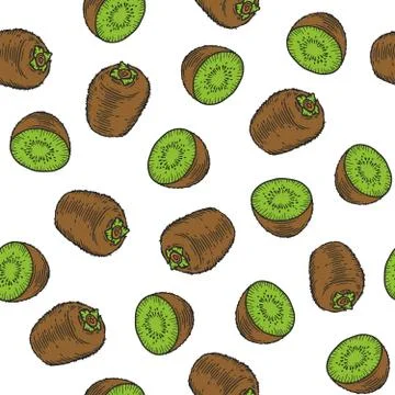 Kiwi fruit pattern Stock Illustration