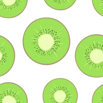 Kiwi fruit pattern, vector illustration. Stock Illustration