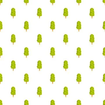 Kiwi fruit popsicles seamless pattern on white background Stock Illustration