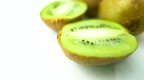 Kiwi Fruit Rotating on White Background Video stock 62026323