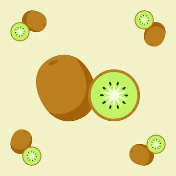 Kiwi fruit seamless for pattern fabric, simple kiwi fruit cute repeat in sq.. イラスト素材