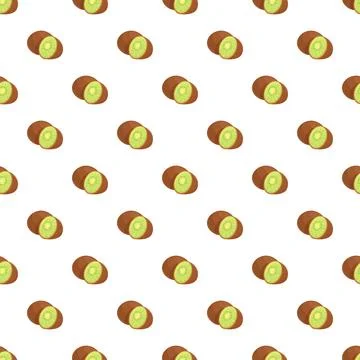 Kiwi fruit seamless pattern for healthy food background Illustrazione stock