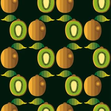 Kiwi fruit seamless pattern Stock Illustration