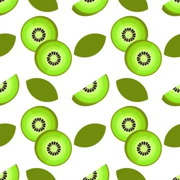 Kiwi fruit seamless pattern Stock Illustration