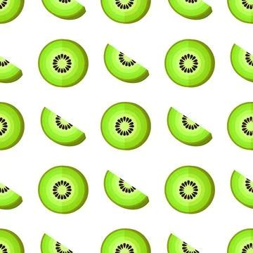 Kiwi fruit seamless pattern Stock Illustration