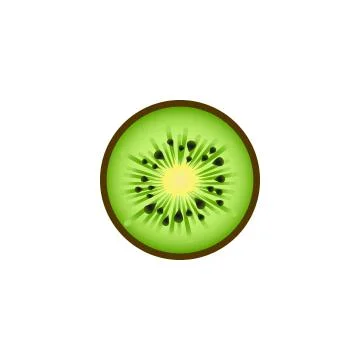 Kiwi fruit slice closeup isolated. Ripe fruit Stock Illustration