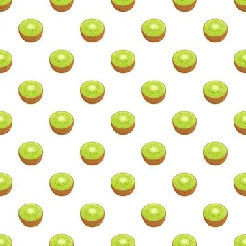 Kiwi fruit slices creating a vibrant tropical pattern Stock Illustration