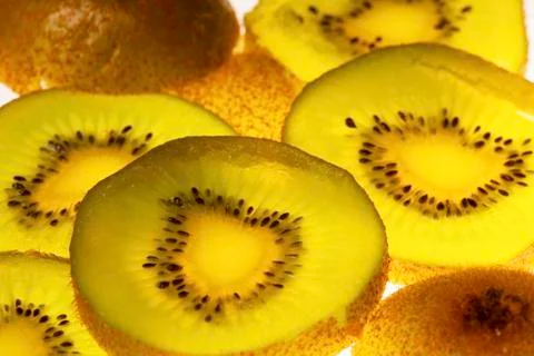 Kiwi Fruit Slices Stock Photos
