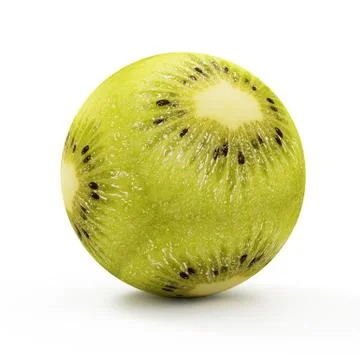 Kiwi fruit Sphere isolated on white background Stock Illustration