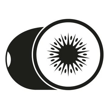 Kiwi fruit vector icon black and white Stock Illustration