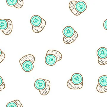Kiwi fruit vector seamless pattern Stock Illustration