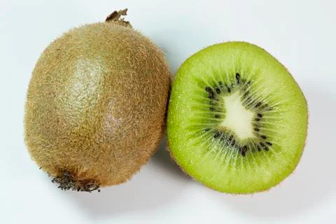 Kiwi fruit with white background Stock Photos