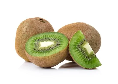 Kiwi fruit on a white background Stock Photos