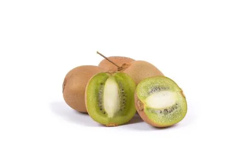 Kiwi fruit on white background Stock Photos